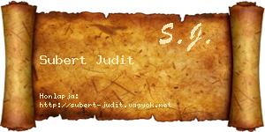 Subert Judit névjegykártya